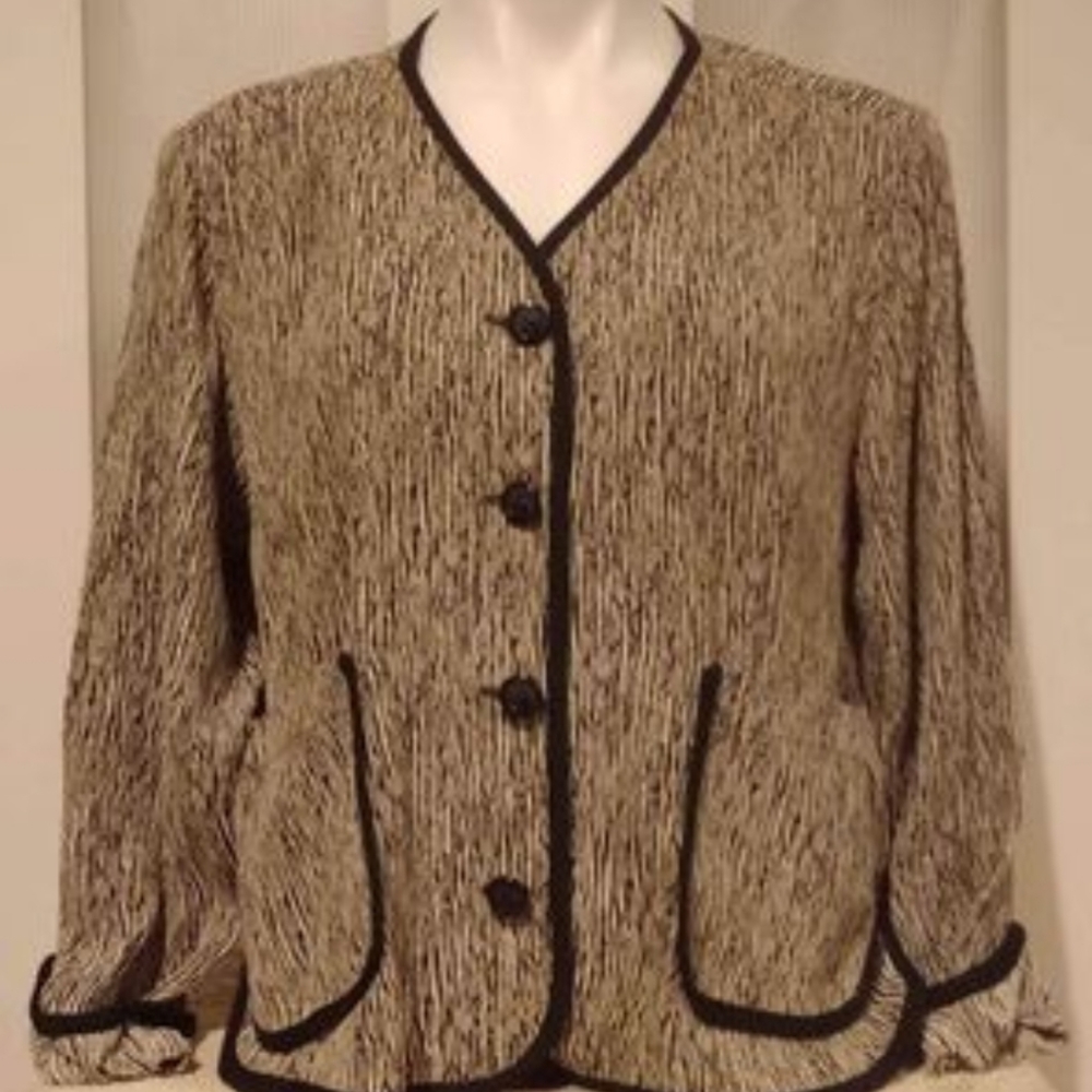 Max & Mabel - Button Up zebra striped designer blazer jacket - size small